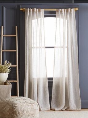 Quince European Linen Sheer curtains 48x108
